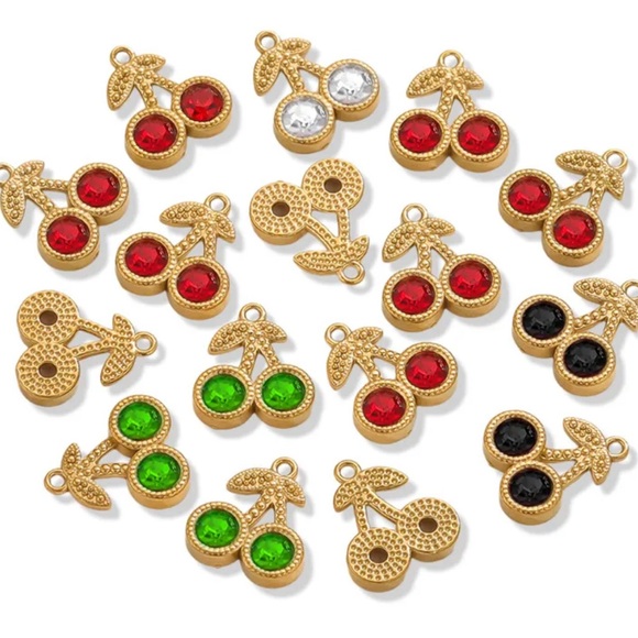 Cherry 🍒 pendants colors Black, white, red and green - Picture 3 of 3